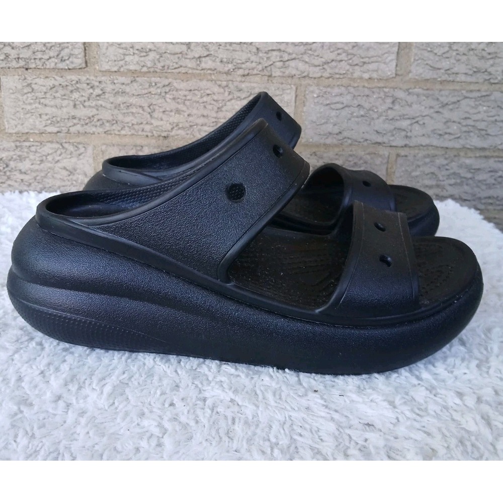 NWOT Crocs Classic Crush Platform Sandals Sz Men's 5 Women's 7 In Black Chunky